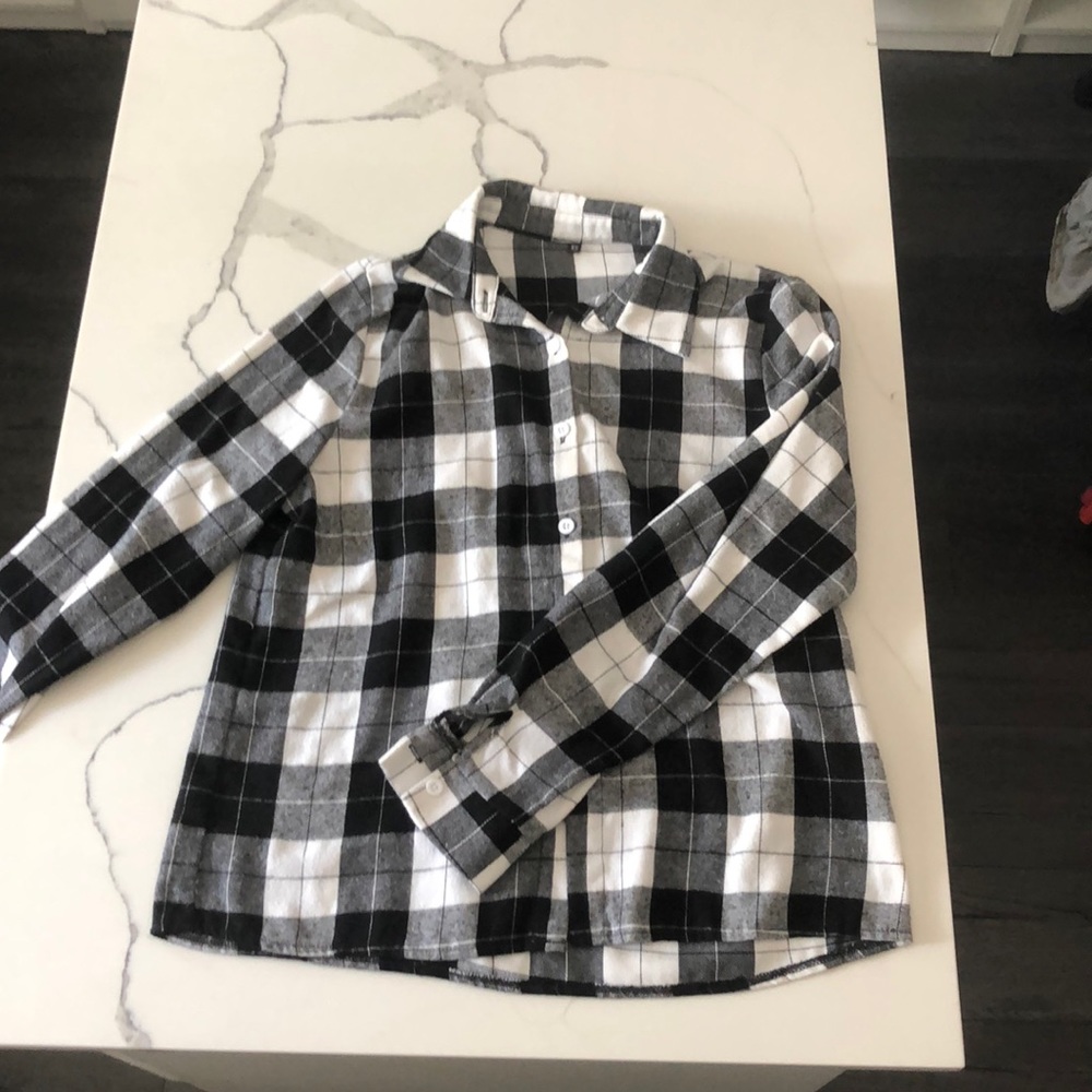 Black and white oversized flannel